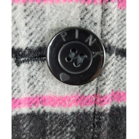 Victoria Secret Pink Plaid Pink/Black/Gray Hooded Jacket M - Picture 4 of 7